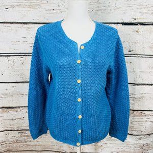 Talbots Women's Sweater Cardigan Blue Long Sleeve Medium